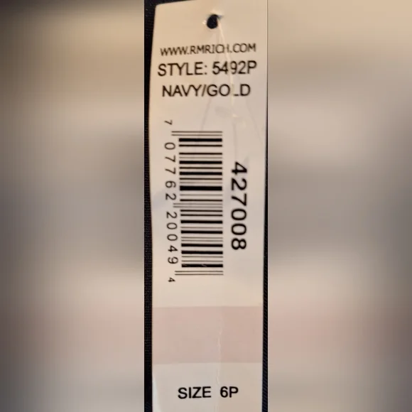 NWT R&M RICHARDS Navy and Gold Maxi Dress - Picture 8 of 10